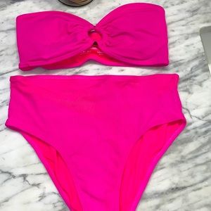 Pink high waisted bikini